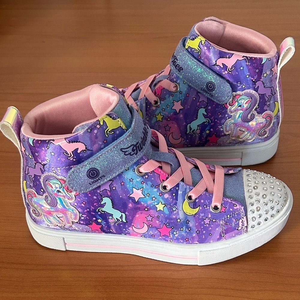 Skechers Kids' Purple Unicorn Sneakers - Picture 1 of 16